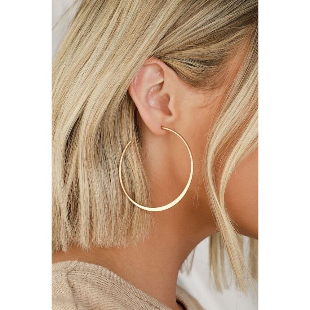Lulus Alter Ego Gold Hoop Earrings